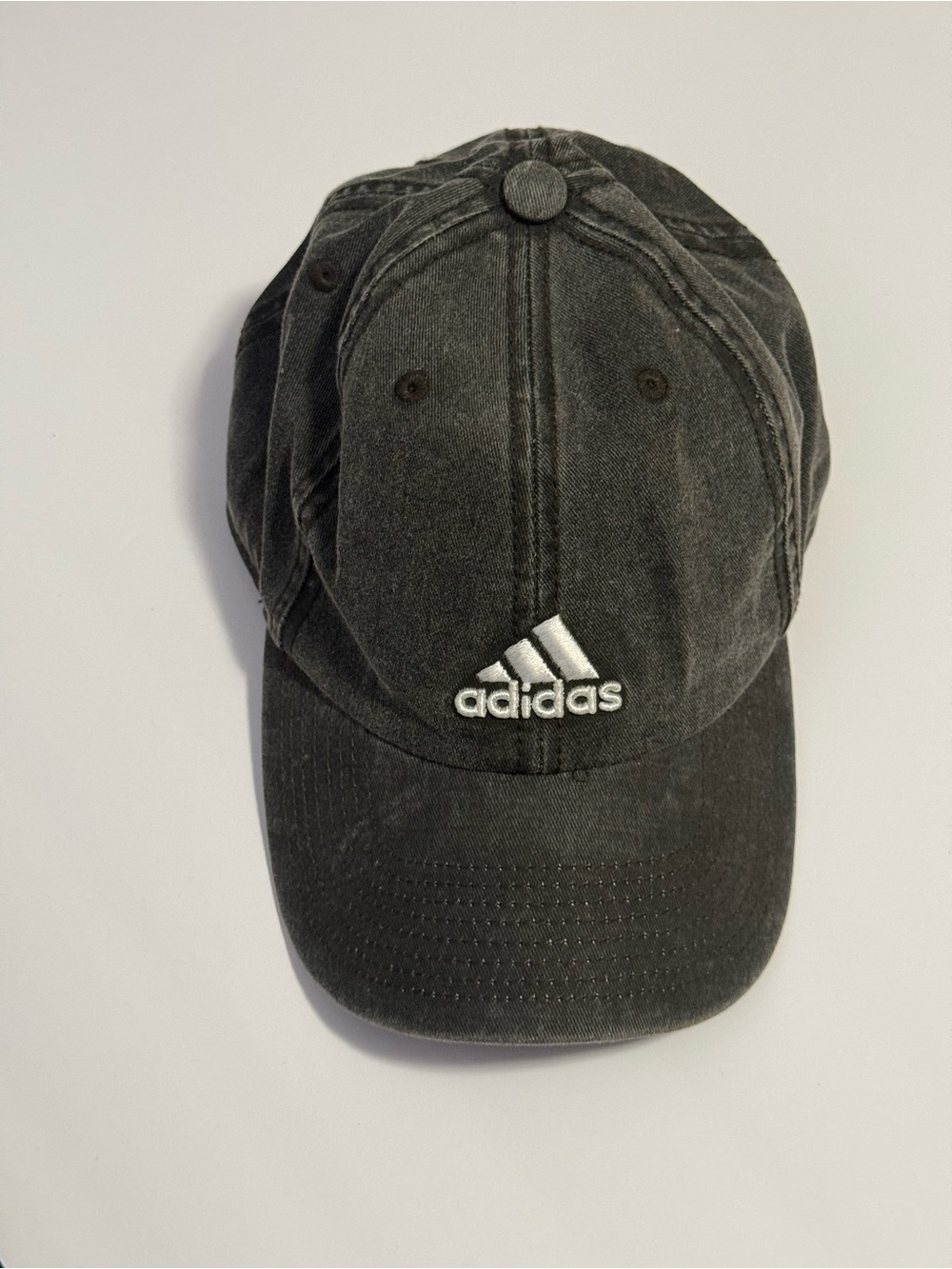 adidas Washed Black Logo Baseball Hat